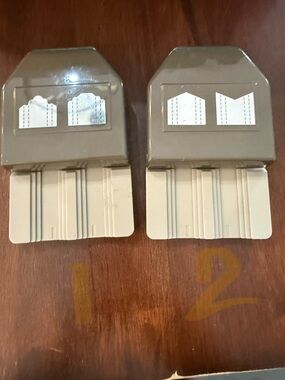 Stampin Up Pair of Gray Craft Paper Punches - Decorative labels bunch